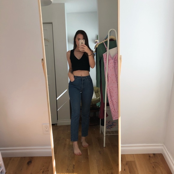 Black Wilfred neck crop top with silver zipper - Picture 2 of 4